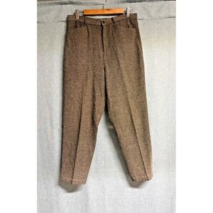 VTG Talbots Petites 14 Grey Wool Herringbone Tweed Trousers Aesthetic‎ Gear